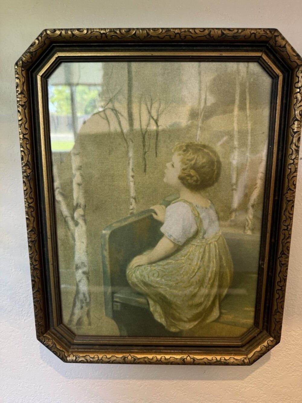 Vintage Art Print 1920s Lithograph SPRING SONG  Simon Glucklich Original Frame